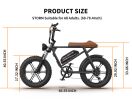 AOSTIRMOTOR new pattern Electric Bicycle 750W Motor 20" Fat Tire With 48V 13AH Li-Battery