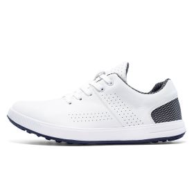 Men's Fashion Waterproof Non-slip Golf Shoes (Option: White-41)