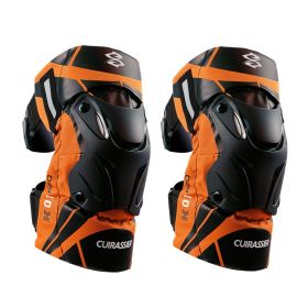 Reflective And Wear-resistant Motorcycle Knee Protection For Riders (Color: Orange)