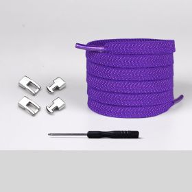 Lazy Shoelaces Free Color Sports Shoelaces Men And Women Cross Buckle Elastic Elastic (Color: Purple)