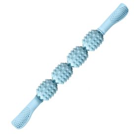 Rolling Back Fascia Female Handheld Massage Mace (Option: Blue-Four wheels)