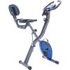 Folding Exercise Bike, Fitness Upright and Recumbent X-Bike with 10-Level Adjustable Resistance, Arm Bands and Backrest