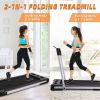 2 in 1 Under Desk Folding Treadmill, Portable Motorized Electric Walking Jogging Machine with Remote Control and LED Display for Home/Office Workout