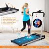 2 in 1 Under Desk Folding Treadmill, Portable Motorized Electric Walking Jogging Machine with Remote Control and LED Display for Home/Office Workout